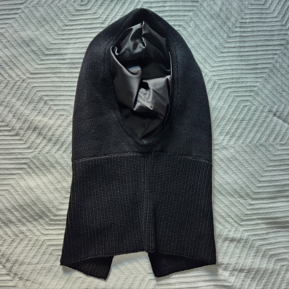 NWOT Wrap Life Satin-Lined Black Knit Balaclava, One Size - Picture 4 of 5